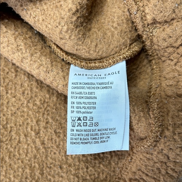 American Eagle Outfitters Brown Zip Up Hoodie Teddy Jacket Size M - Picture 4 of 7